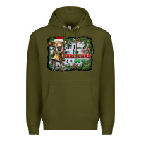 Army Green all i want for christmas is a cow Premium Hoodie - RanaPortraitStore