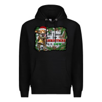 Black all i want for christmas is a cow Premium Hoodie - RanaPortraitStore