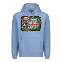 Colony Blue all i want for christmas is a cow Premium Hoodie - RanaPortraitStore