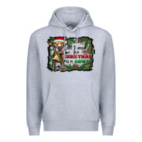 Heather Grey all i want for christmas is a cow Premium Hoodie - RanaPortraitStore
