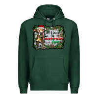 Sports Green all i want for christmas is a cow Premium Hoodie - RanaPortraitStore