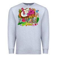 Heather Grey summer time Premium Sweatshirt - CowhideDigitalArt