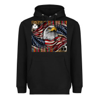 Black American eagle Heavyweight Hoodie - CowhideDigitalArt