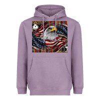 Lavender American eagle Heavyweight Hoodie - CowhideDigitalArt