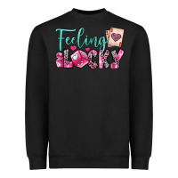 Black feeling lucky Heavyweight Sweatshirt - OliviaCreatesArt