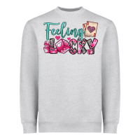 Heather Grey feeling lucky Heavyweight Sweatshirt - OliviaCreatesArt