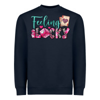 Navy feeling lucky Heavyweight Sweatshirt - OliviaCreatesArt