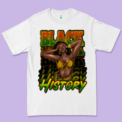 Black History Afro Woman Premium Tee Designed By Nancycooperartshop