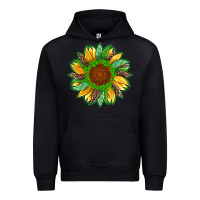 Black st patricks sunflower with leopard  shamrock and glitter Urban Hoodie - Artiststas