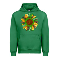 Emerald st patricks sunflower with leopard  shamrock and glitter Urban Hoodie - Artiststas