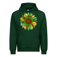 Forest Green st patricks sunflower with leopard  shamrock and glitter Urban Hoodie - Artiststas