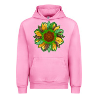 Fuchsia Pink st patricks sunflower with leopard  shamrock and glitter Urban Hoodie - Artiststas