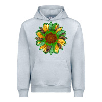 Heather Grey st patricks sunflower with leopard  shamrock and glitter Urban Hoodie - Artiststas