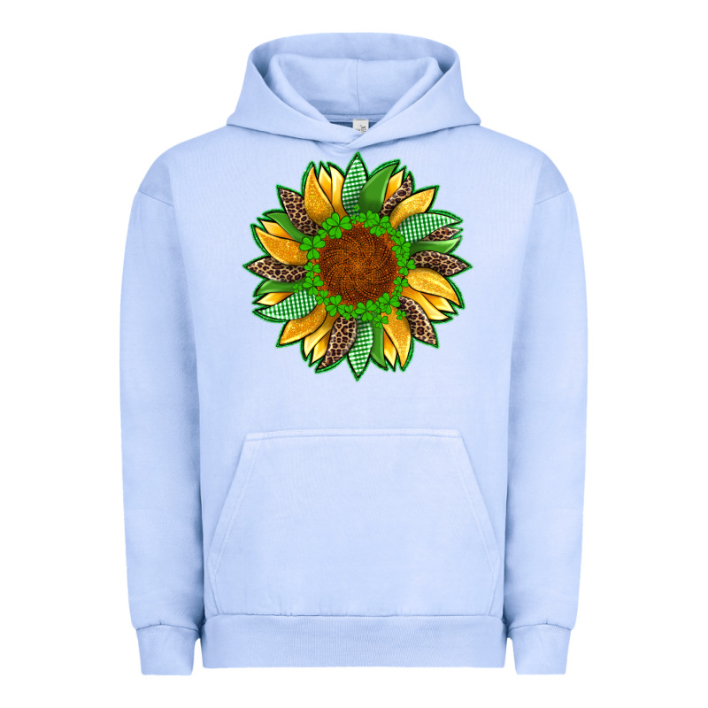 St Patricks Sunflower With Leopard  Shamrock And Glitter Urban Hoodie by Artiststas | Teevron