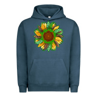 Pigment Midnight Navy st patricks sunflower with leopard  shamrock and glitter Urban Hoodie - Artiststas
