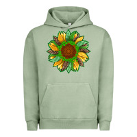 Pigment Oil Green st patricks sunflower with leopard  shamrock and glitter Urban Hoodie - Artiststas