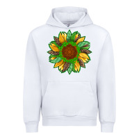 White st patricks sunflower with leopard  shamrock and glitter Urban Hoodie - Artiststas
