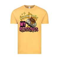 Vintage Mustard counting my blessings afro hands Vintage Tee - RanaPortraitStore