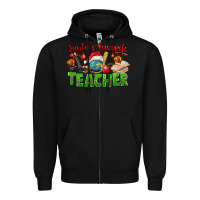 Black Santa's Favorite Teacher Zipper Hoodie - FaDigitalArtStudio