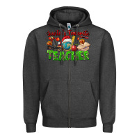 Charcoal Heather Santa's Favorite Teacher Zipper Hoodie - FaDigitalArtStudio