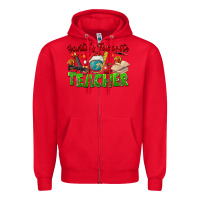 Red Santa's Favorite Teacher Zipper Hoodie - FaDigitalArtStudio