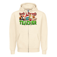 Sandshell Santa's Favorite Teacher Zipper Hoodie - FaDigitalArtStudio