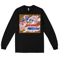 Black flip flops fireworks & freedom 4th of july Long Sleeve Tee - TumblerDesignByShophia