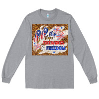 Heather Grey flip flops fireworks & freedom 4th of july Long Sleeve Tee - TumblerDesignByShophia