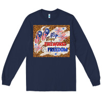 Navy flip flops fireworks & freedom 4th of july Long Sleeve Tee - TumblerDesignByShophia