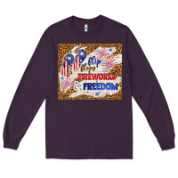 Plum flip flops fireworks & freedom 4th of july Long Sleeve Tee - TumblerDesignByShophia