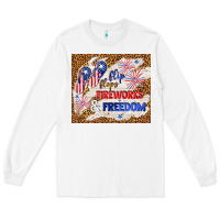 White flip flops fireworks & freedom 4th of july Long Sleeve Tee - TumblerDesignByShophia