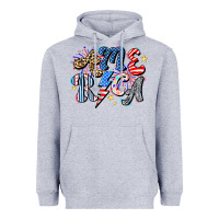 Heather Grey America Heavyweight Hoodie - CowhideDigitalArt