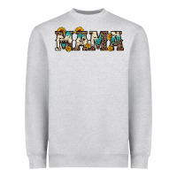 Heather Grey mama sunflower leopard Heavyweight Sweatshirt - OliviaCreatesArt