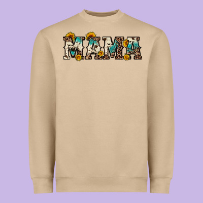 Mama Sunflower Leopard Heavyweight Sweatshirt Designed By Oliviacreatesart