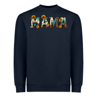 Navy mama sunflower leopard Heavyweight Sweatshirt - OliviaCreatesArt