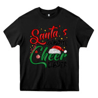 Black santa s favorite cheer leader Heavy Core Tee - MaliasSmallBusiness