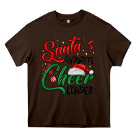 Chocolate Brown santa s favorite cheer leader Heavy Core Tee - MaliasSmallBusiness