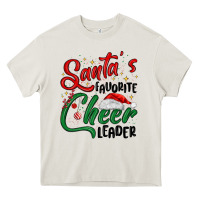 Cream santa s favorite cheer leader Heavy Core Tee - MaliasSmallBusiness