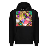 Black school girl coffee cup with leopard seamless pattern bbs Premium Hoodie - BundleAndBundleShop