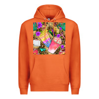 Carrot school girl coffee cup with leopard seamless pattern bbs Premium Hoodie - BundleAndBundleShop