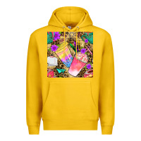 Lemon school girl coffee cup with leopard seamless pattern bbs Premium Hoodie - BundleAndBundleShop