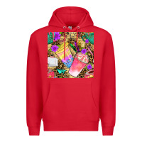 Red school girl coffee cup with leopard seamless pattern bbs Premium Hoodie - BundleAndBundleShop