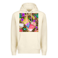 Sandshell school girl coffee cup with leopard seamless pattern bbs Premium Hoodie - BundleAndBundleShop