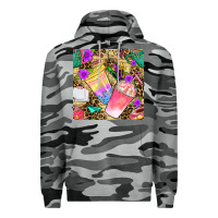 Slate Camo school girl coffee cup with leopard seamless pattern bbs Premium Hoodie - BundleAndBundleShop