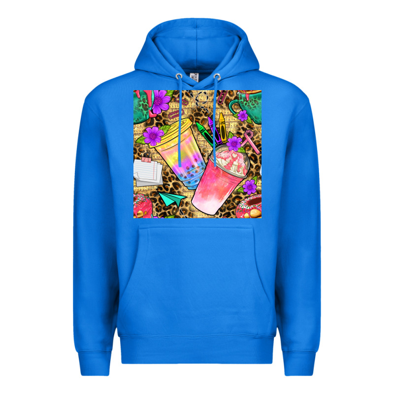 School Girl Coffee Cup With Leopard Seamless Pattern Bbs Premium Hoodie by BundleAndBundleShop | Teevron
