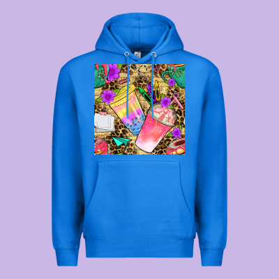 School Girl Coffee Cup With Leopard Seamless Pattern Bbs Premium Hoodie Designed By Bundleandbundleshop