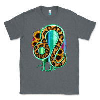 Charcoal Heather Leo Zodiac Sign Sunflower Leopard Serape Classic Tee - RanaPortraitStore