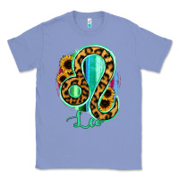 Colony Blue Leo Zodiac Sign Sunflower Leopard Serape Classic Tee - RanaPortraitStore