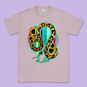 Leo Zodiac Sign Sunflower Leopard Serape Classic Tee Designed By Ranaportraitstore