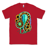 Red Leo Zodiac Sign Sunflower Leopard Serape Classic Tee - RanaPortraitStore